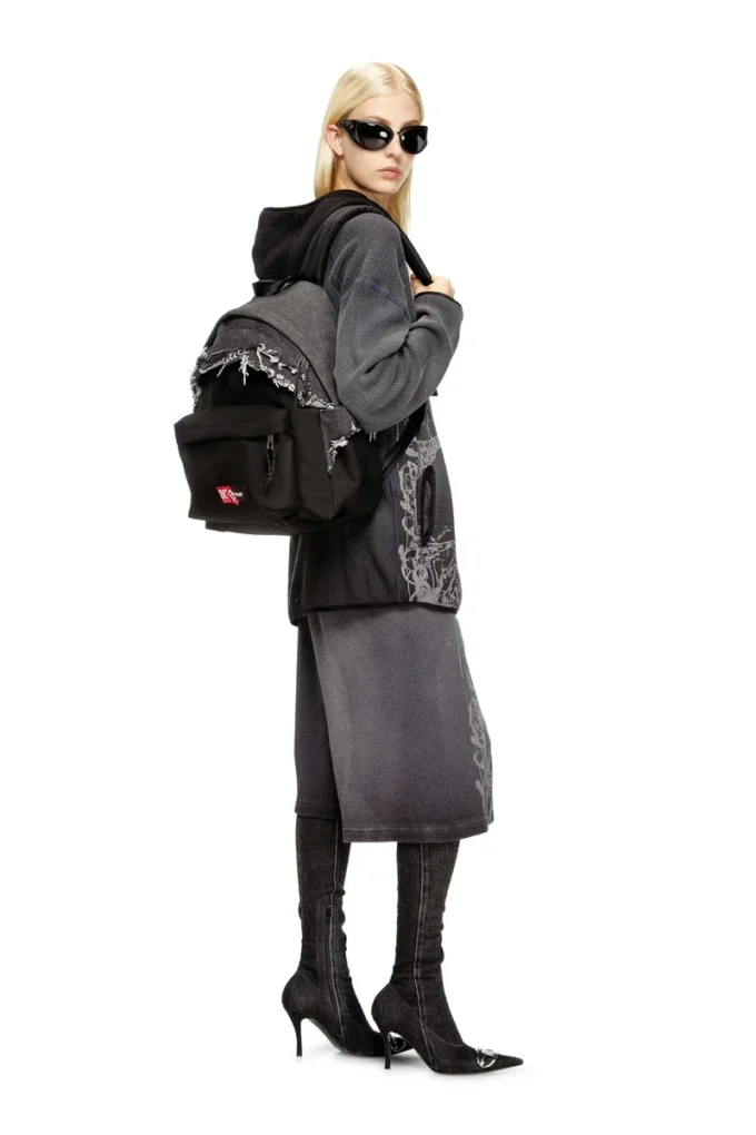 diesel day pak’r Backpack in destroyed denim and CORDURA®