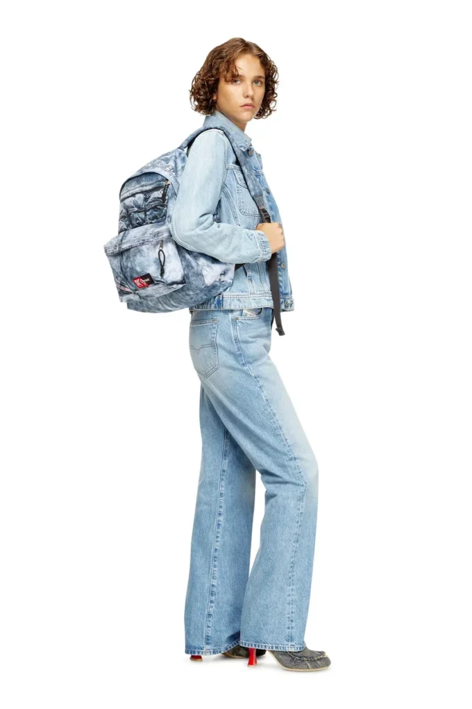 diesel day pak’r Backpack in trompe l’oeil denim