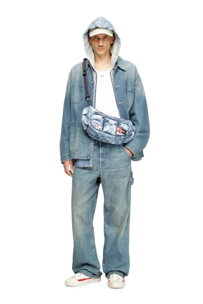 diesel shoulder bag Multipocket bag in trompe l’oeil denim