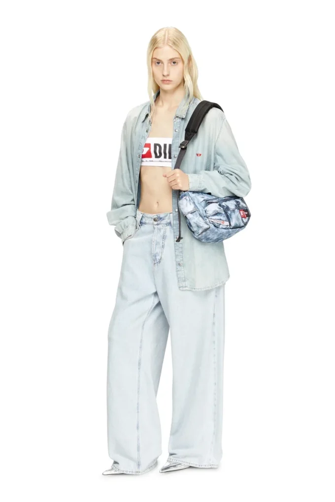 diesel shoulder bag Multipocket bag in trompe l’oeil denim