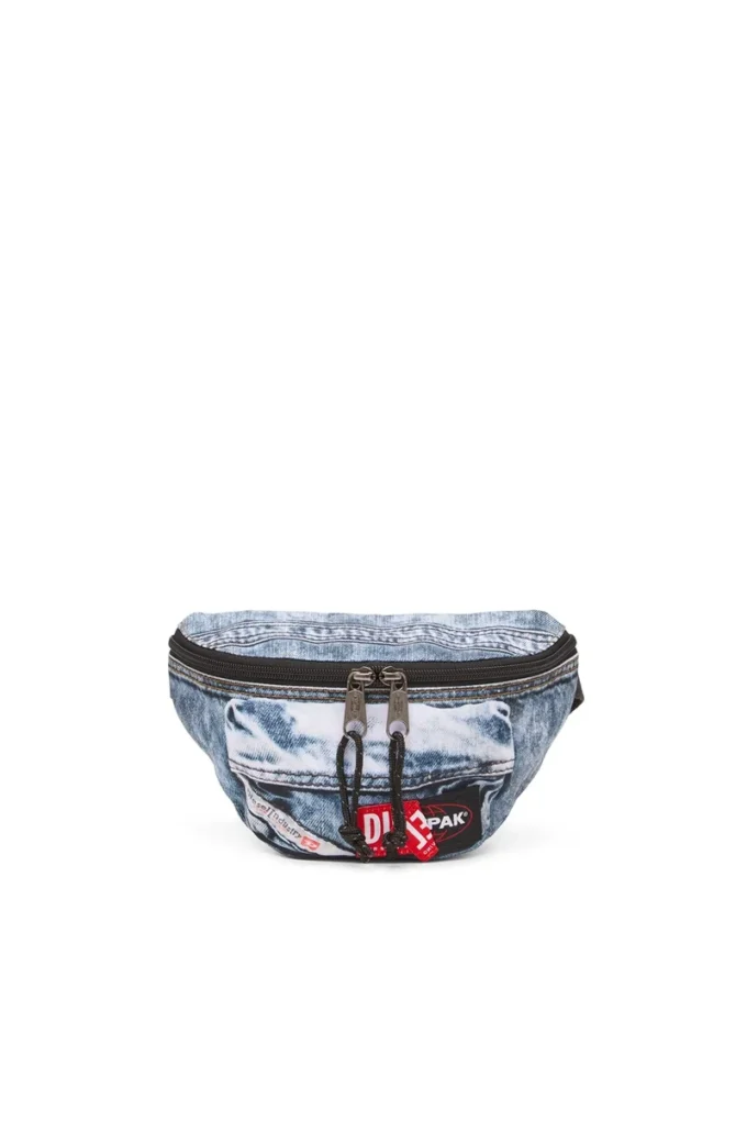 diesel springer Belt bag in trompe l’oeil denim