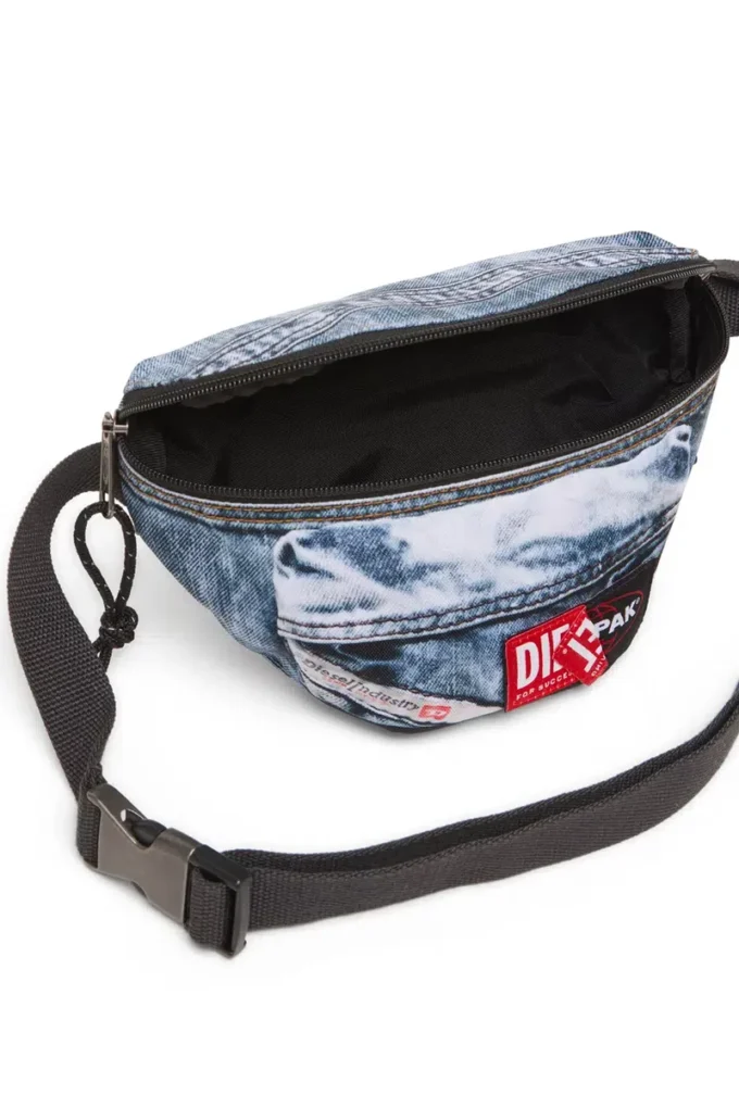 diesel springer Belt bag in trompe l’oeil denim
