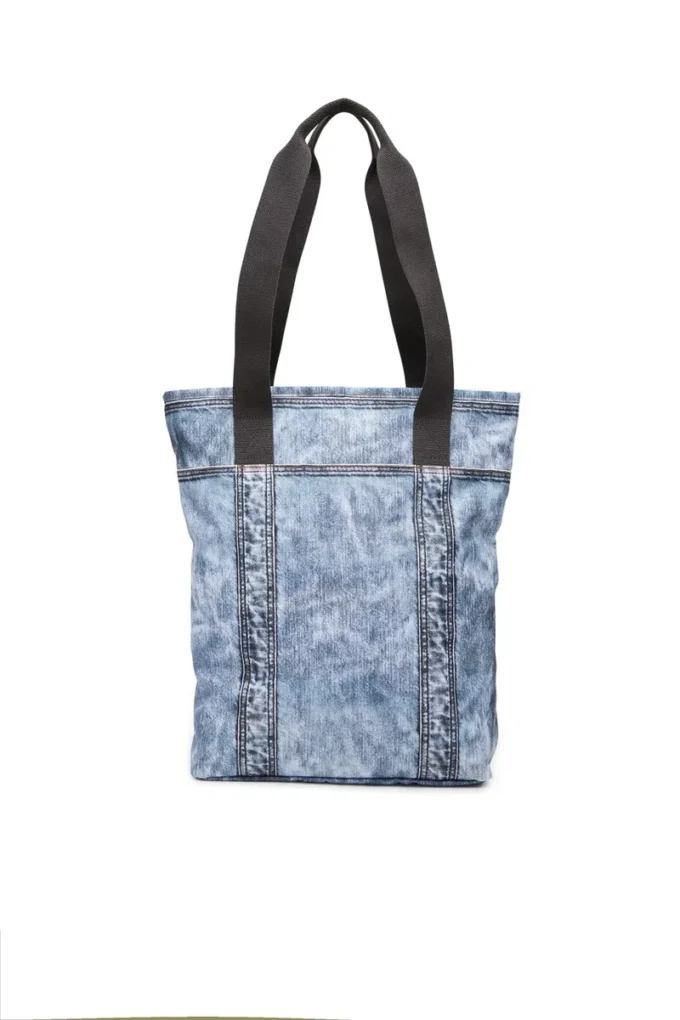 diesel tote Tote bag in trompe l’oeil denim