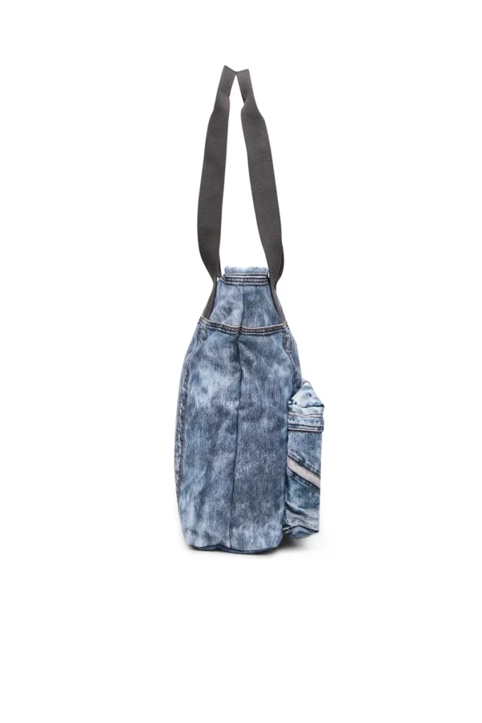 diesel tote Tote bag in trompe l’oeil denim