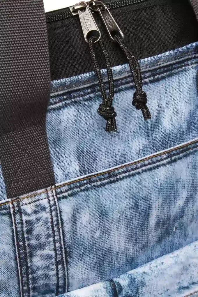 diesel tote Tote bag in trompe l’oeil denim