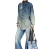 diesel tote Tote bag in trompe l’oeil denim