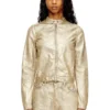 dile_luna jacket Moto jacket in distressed metallic denim