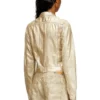 dile_luna jacket Moto jacket in distressed metallic denim