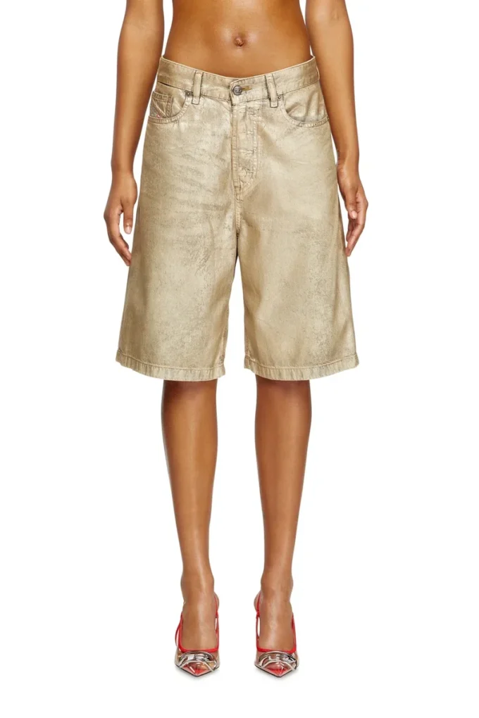 dile_luna shorts Shorts in distressed metallic denim