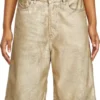 dile_luna shorts Shorts in distressed metallic denim