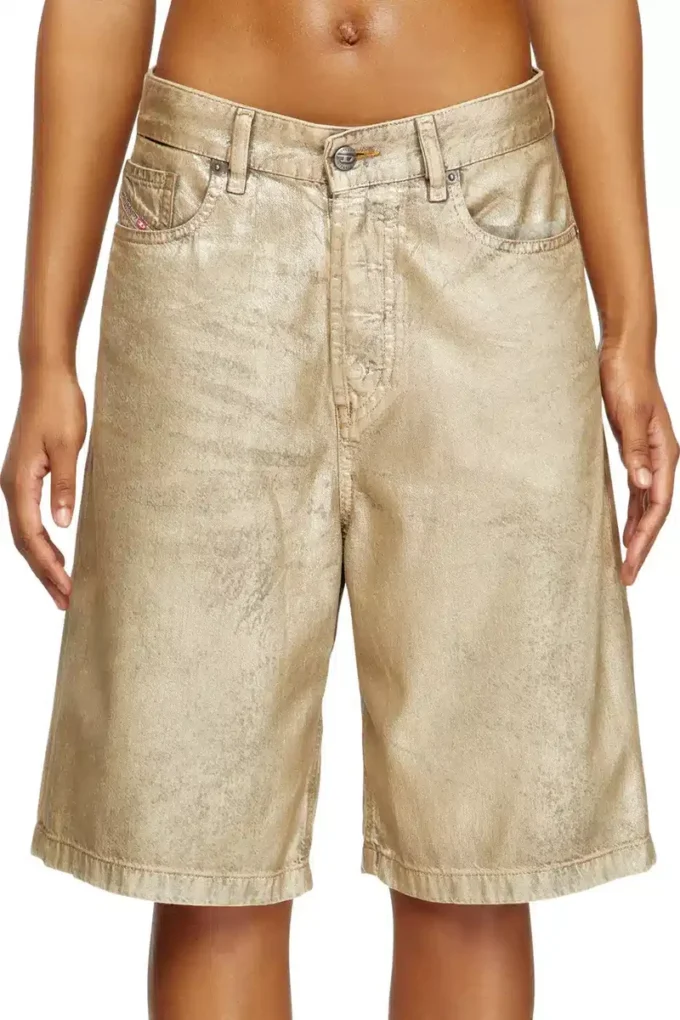 dile_luna shorts Shorts in distressed metallic denim