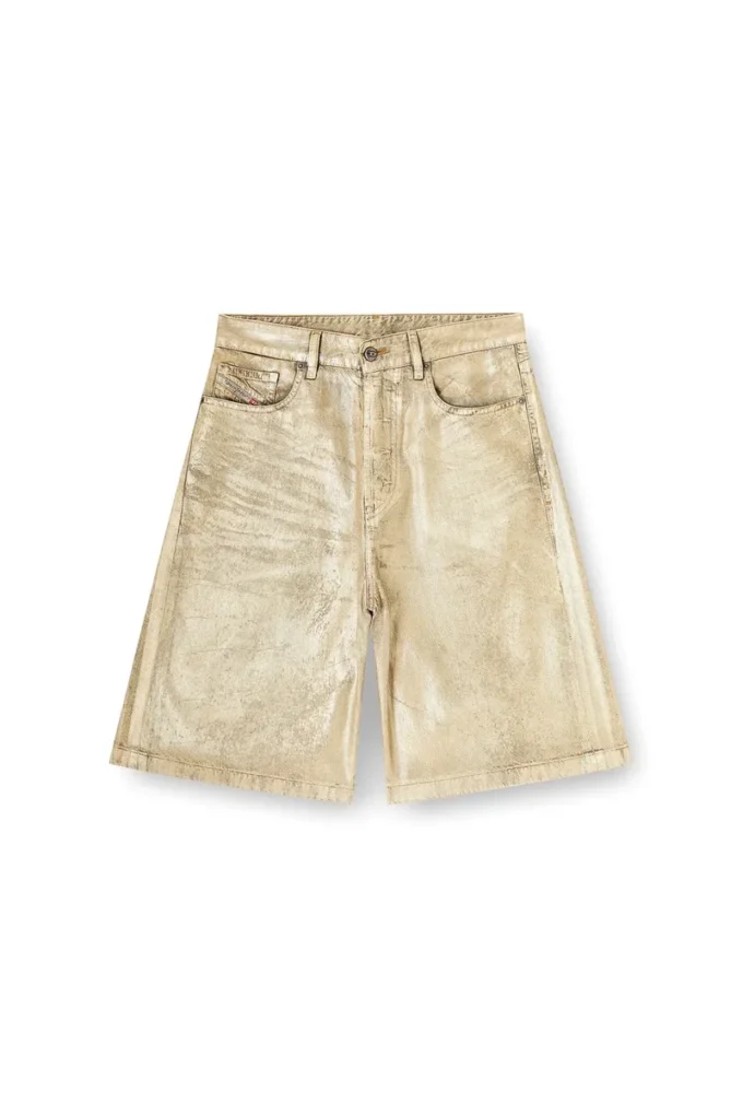 dile_luna shorts Shorts in distressed metallic denim
