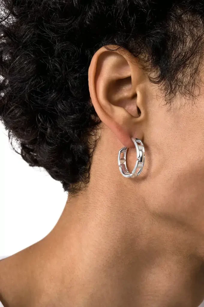 dl1361040 sterling silver jewel Sterling silver hoop earring