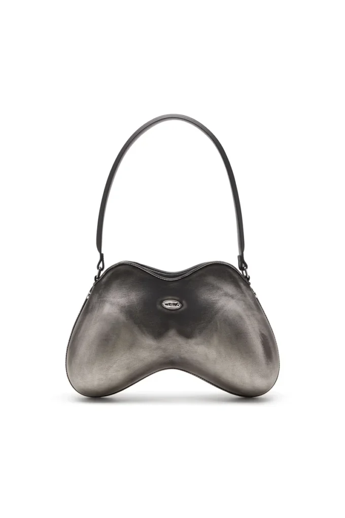 double-d shoulder Double-D-Rigid shoulder bag in brushed PU