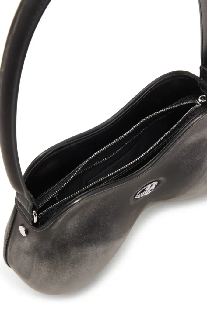double-d shoulder Double-D-Rigid shoulder bag in brushed PU
