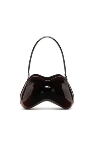 double-d shoulder Double-D-Rigid shoulder bag in dégradé glossy PU