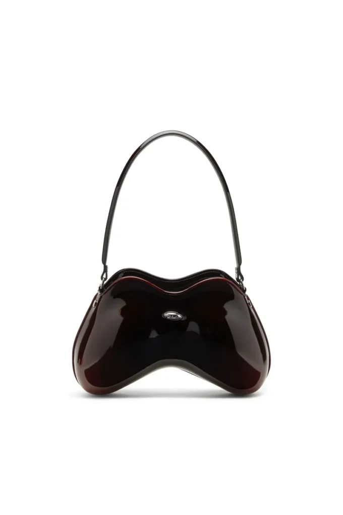 double-d shoulder Double-D-Rigid shoulder bag in dégradé glossy PU