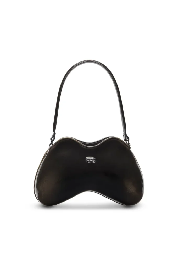 double-d shoulder Double-D-Rigid shoulder bag in dégradé glossy PU