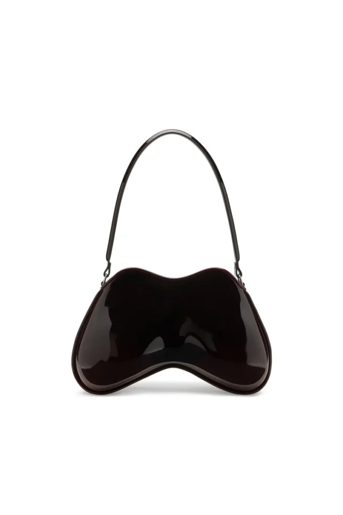 double-d shoulder Double-D-Rigid shoulder bag in dégradé glossy PU