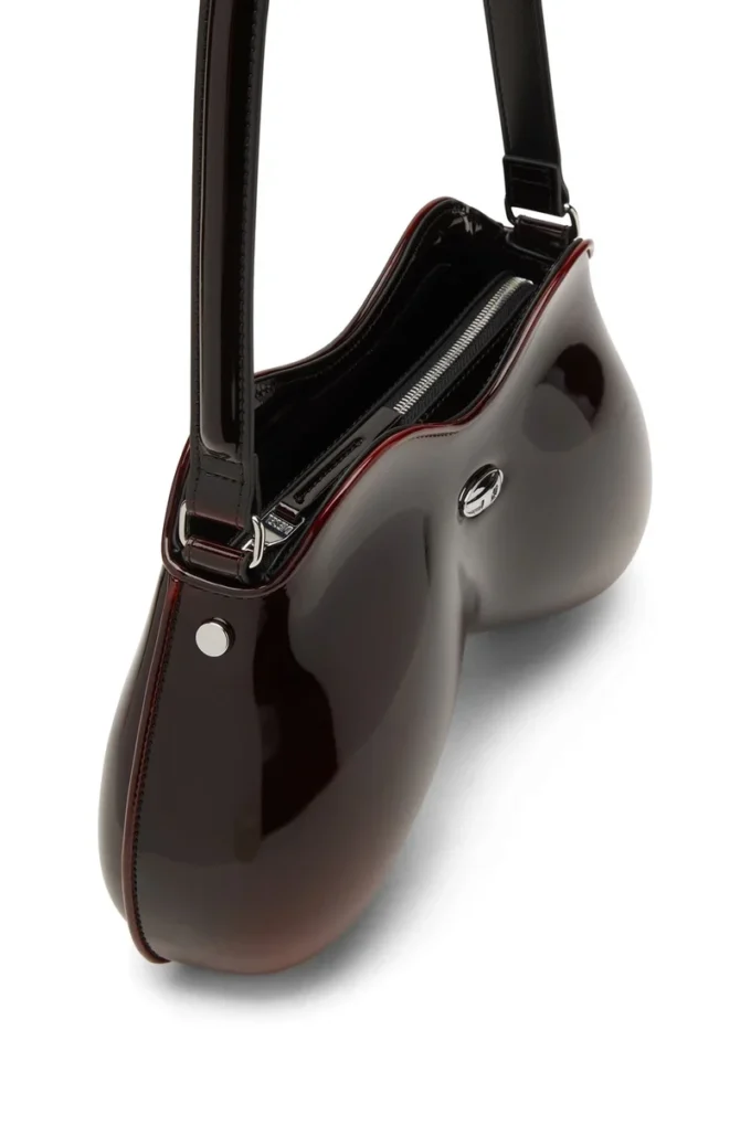 double-d shoulder Double-D-Rigid shoulder bag in dégradé glossy PU