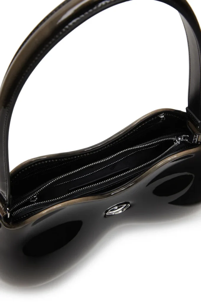 double-d shoulder Double-D-Rigid shoulder bag in dégradé glossy PU