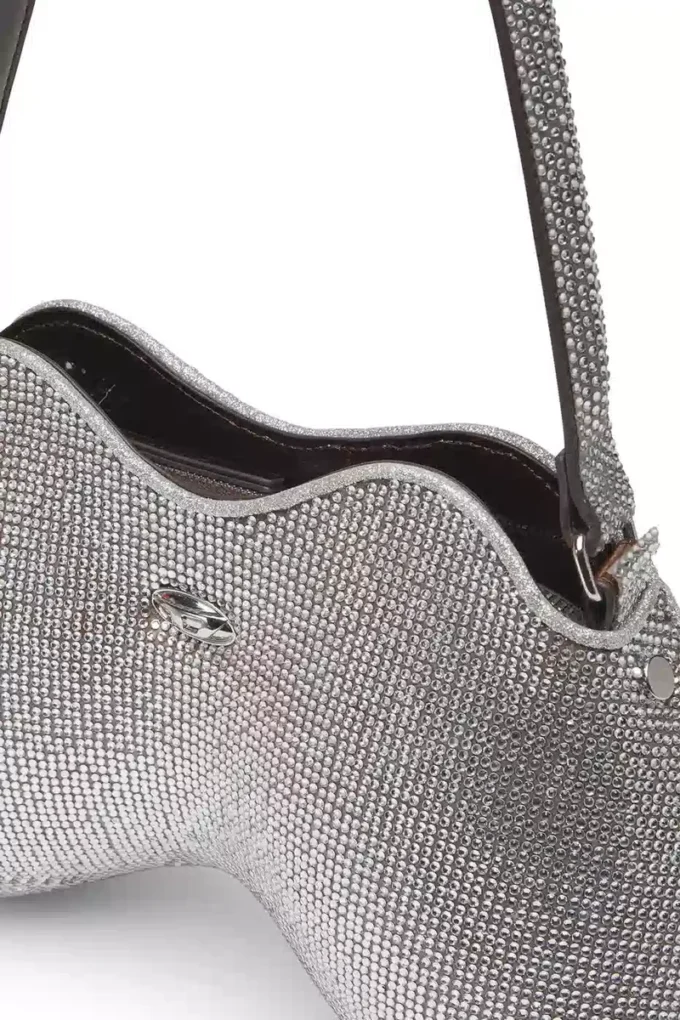 double-d shoulder Double-D-Shoulder bag with all-over crystals