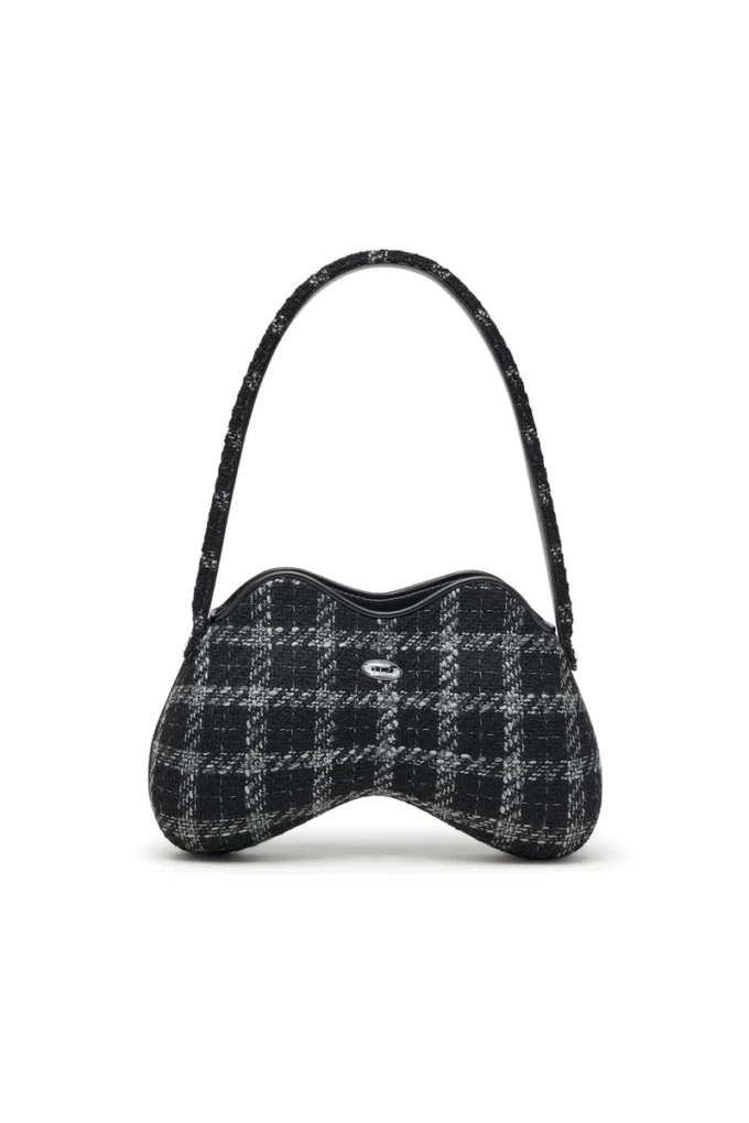 double-d shoulder Double-D-Shoulder bag with houndstooth motif
