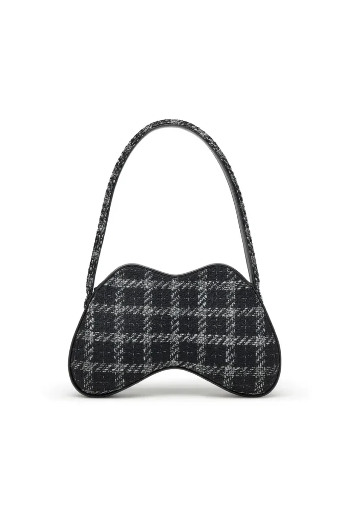 double-d shoulder Double-D-Shoulder bag with houndstooth motif