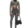 double-d shoulder Double-D-Shoulder bag with houndstooth motif