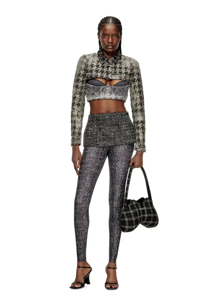 double-d shoulder Double-D-Shoulder bag with houndstooth motif