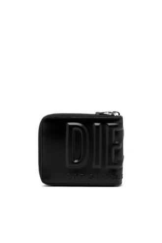 dsl 3d- bi fold coin zip xs Leather zip wallet with embossed logo