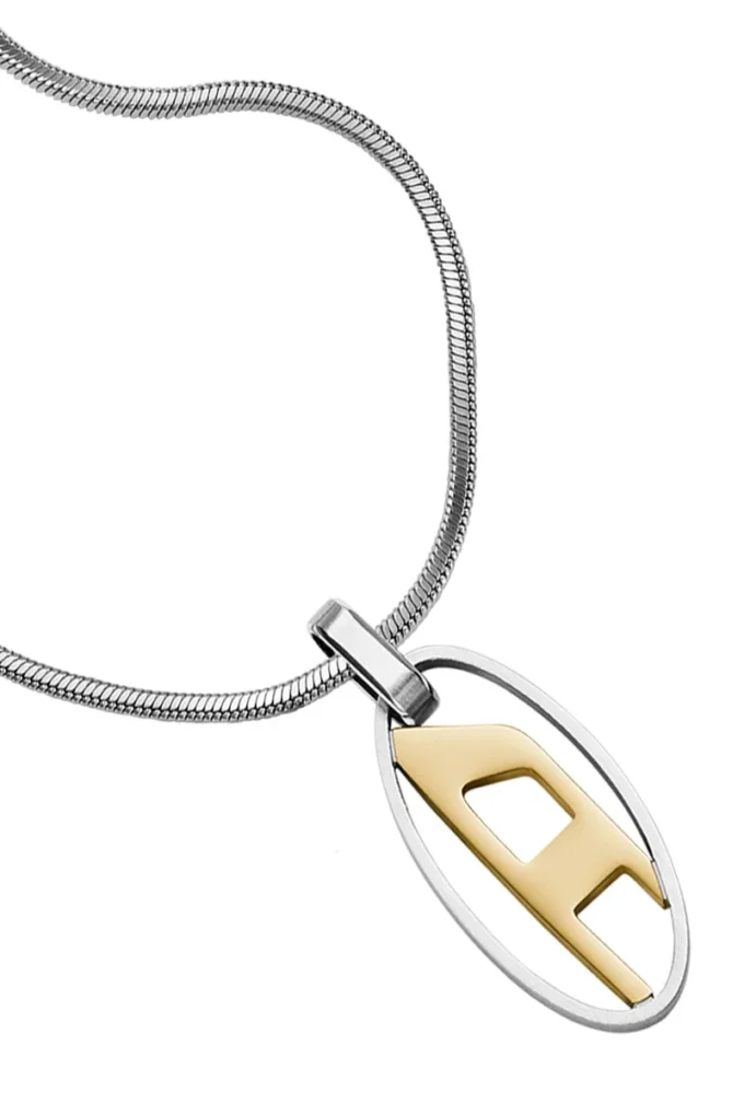 dx1421 Two-Tone Stainless Steel Pendant Necklace