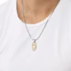 dx1421 Two-Tone Stainless Steel Pendant Necklace