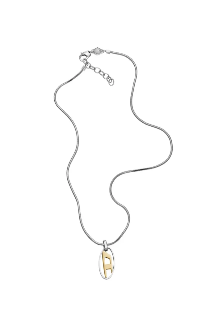 dx1421 Two-Tone Stainless Steel Pendant Necklace
