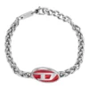 dx1445 Red enamel and stainless steel chain bracelet