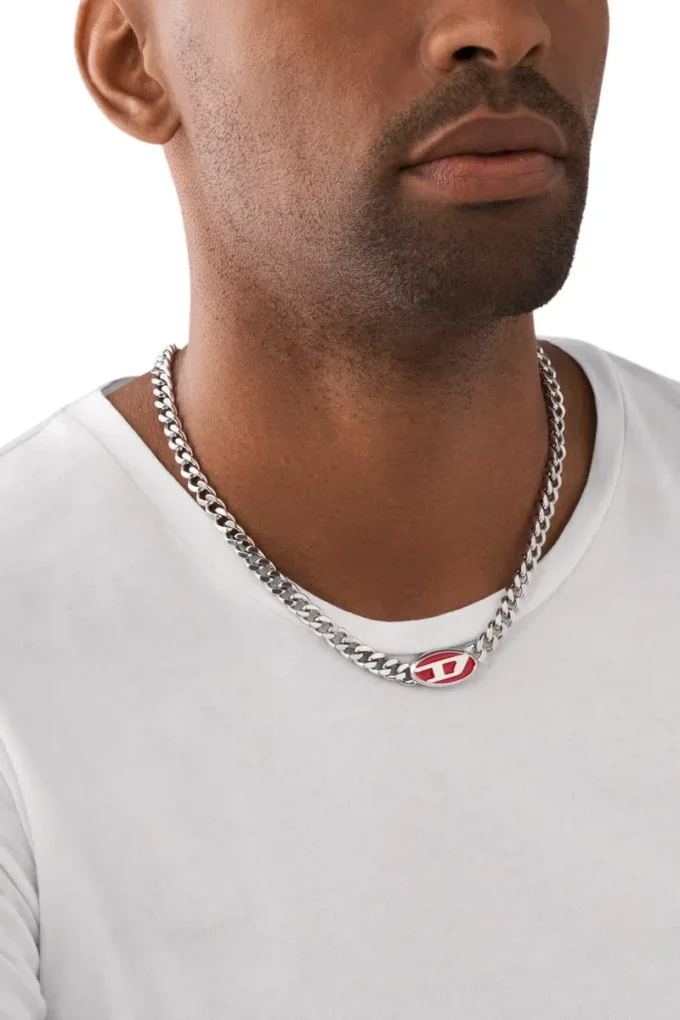 dx1446 Red enamel chain necklace