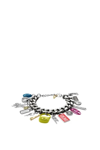 dx1524 jewel Black stainless steel charm chain bracelet
