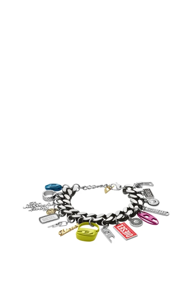 dx1524 jewel Black stainless steel charm chain bracelet