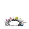 dx1524 jewel Black stainless steel charm chain bracelet