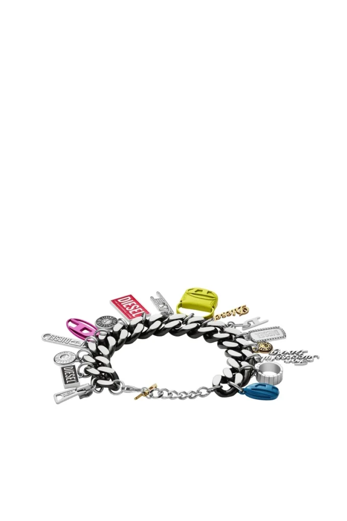 dx1524 jewel Black stainless steel charm chain bracelet