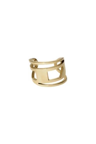 dx1569710 jewel Gold-Tone Stainless Steel Band Ring