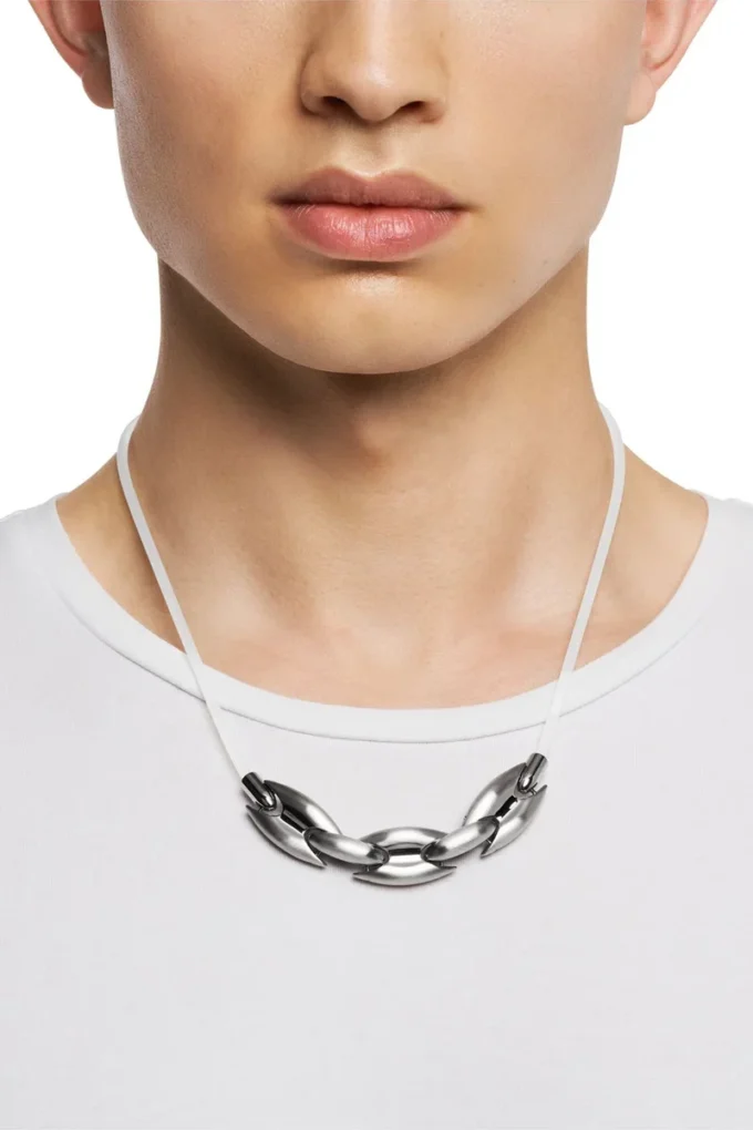dx1615040 Stainless Steel and Silicone Metamorph Chain Necklace