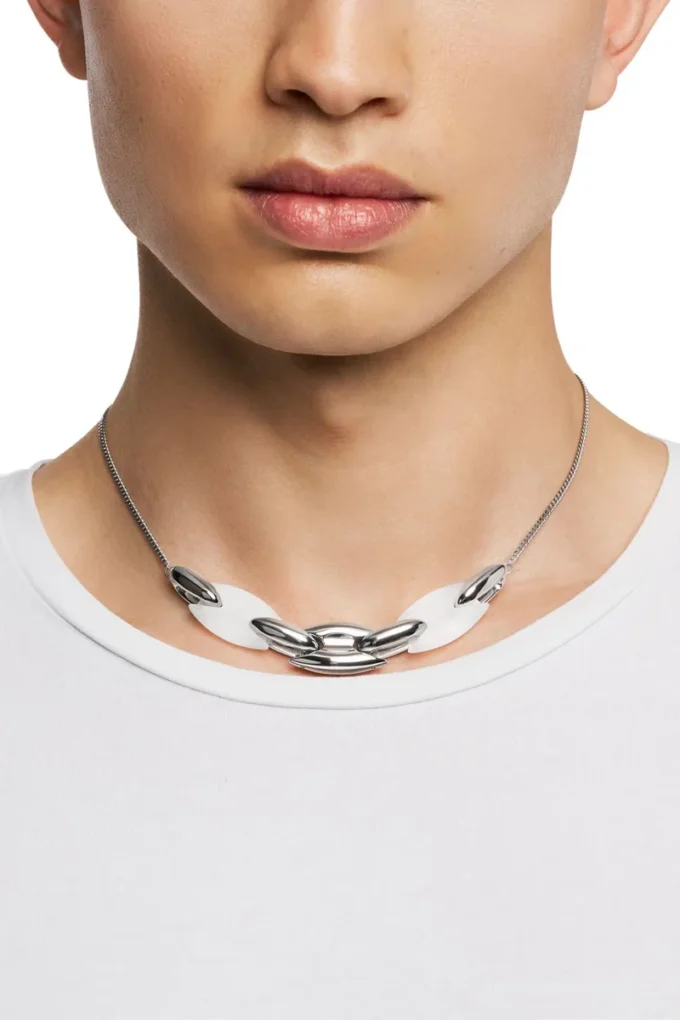 dx1616040 Stainless Steel and Silicone Metamorph Chain Necklace
