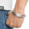 dx1617040 Stainless Steel and Silicone Metamorph Chain Bracelet