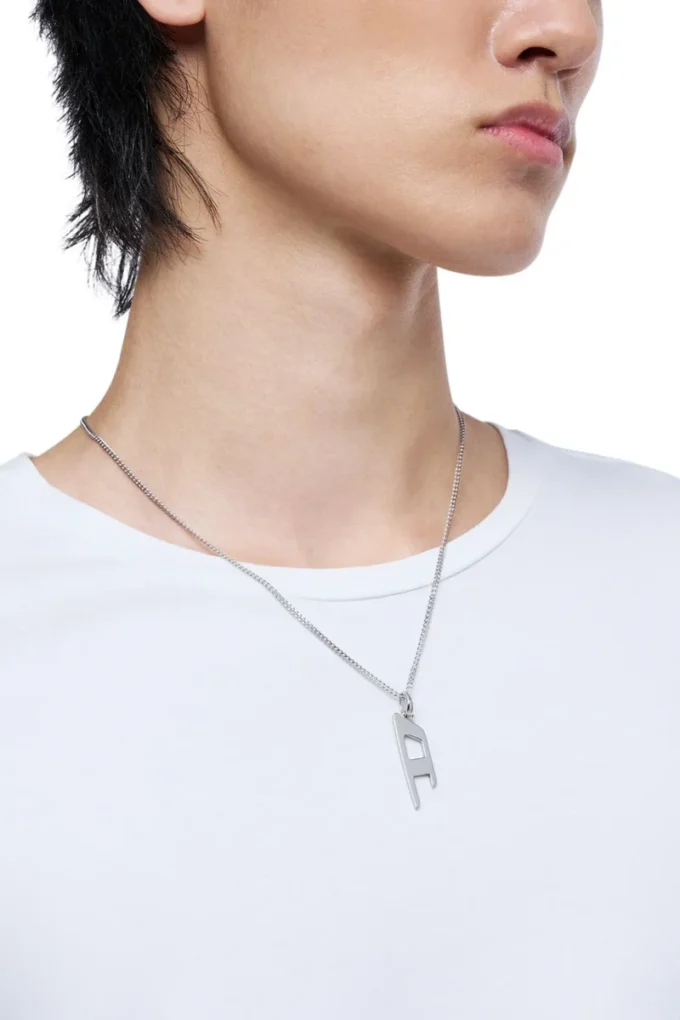 dx1625040 jewellery Stainless steel d logo pendant necklace