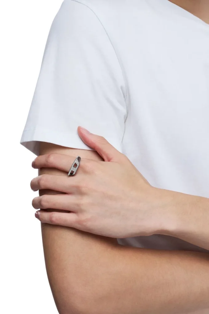 dx1629040 jewellery Stainless steel glitz signet ring