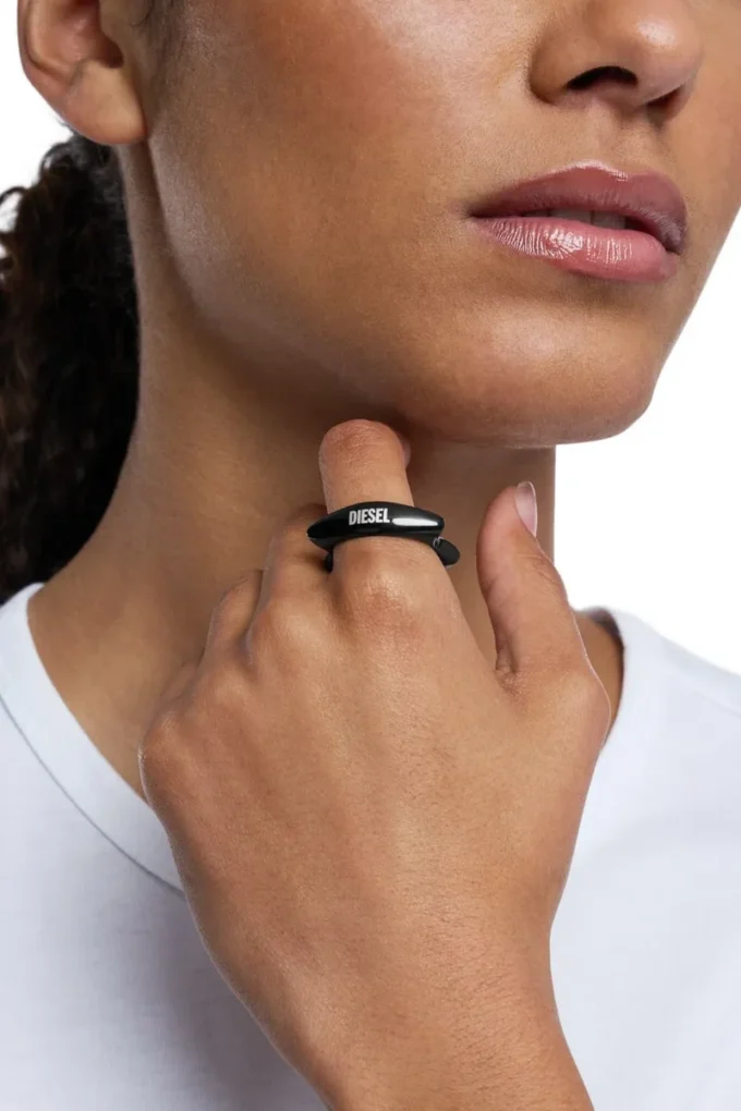 dx1632001 jewellery Black stainless steel band ring