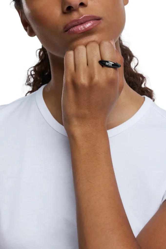 dx1632001 jewellery Black stainless steel band ring
