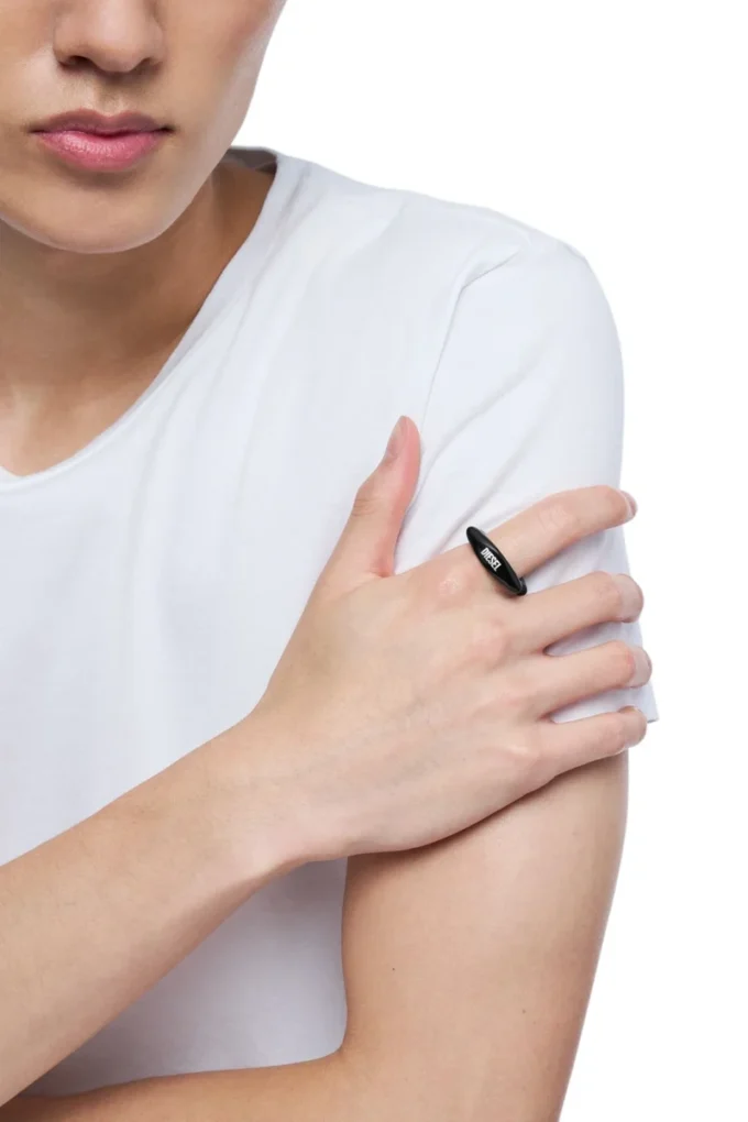 dx1632001 jewellery Black stainless steel band ring