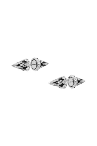 dx1657931 jewellery Two-tone brass stud earrings